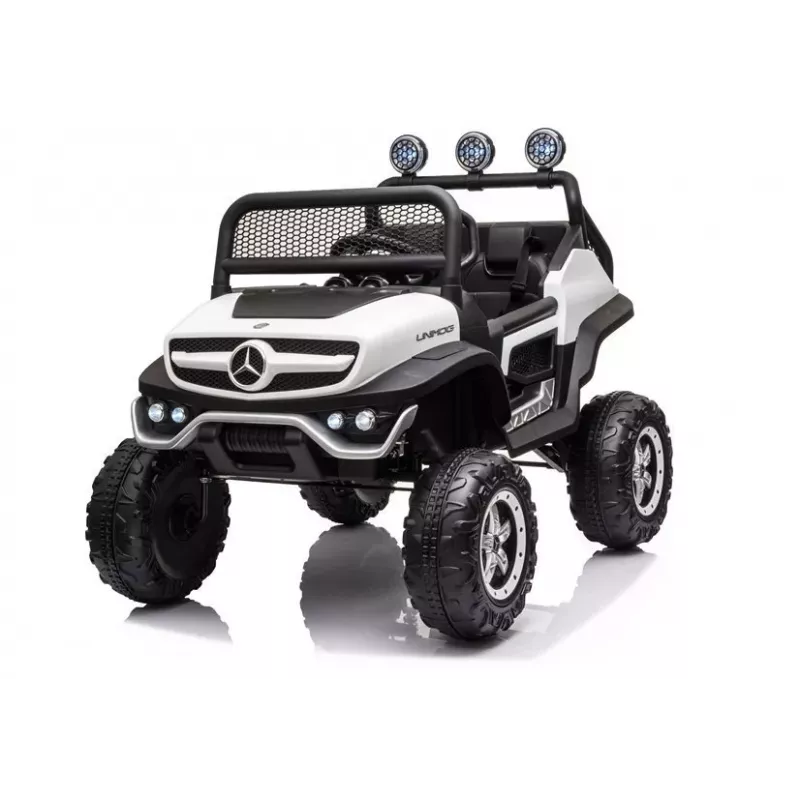 LEAN CARS Elektro-Kinderfahrzeug Mercedes Unimog S Weiß