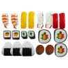 LEAN TOYS Kinder-Sushi-Set mit Besteck - 27-teiliges Holzspielzeug für Rollenspiele