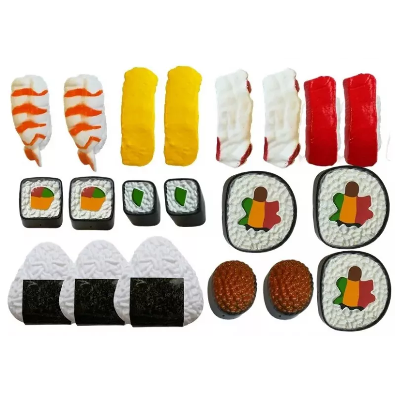 LEAN TOYS Kinder-Sushi-Set mit Besteck - 27-teiliges Holzspielzeug für Rollenspiele