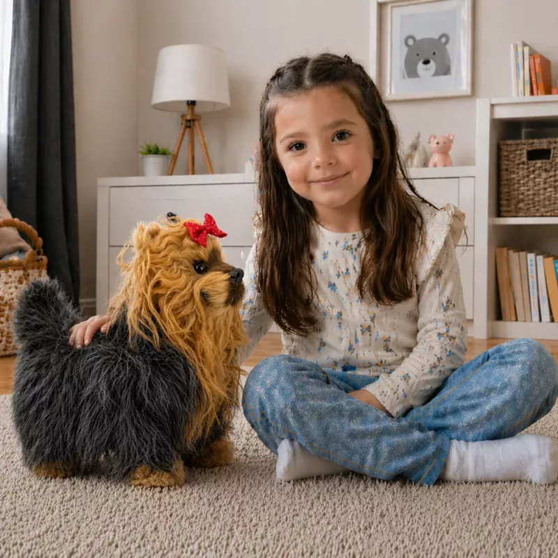 LEAN TOYS Interaktiver York-Hund bewegt sich, bellt