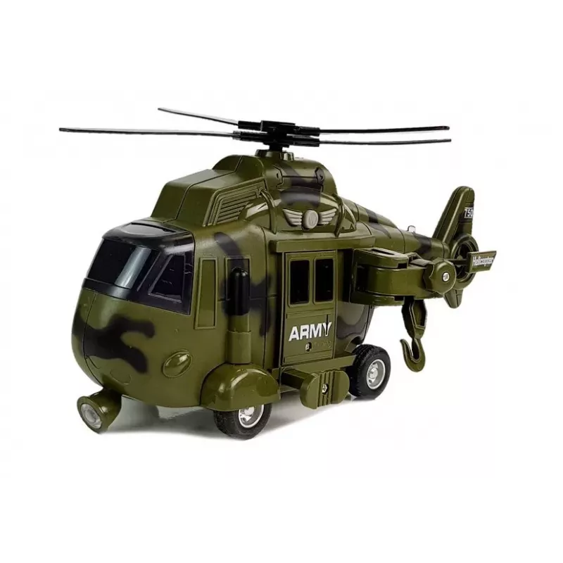 LEAN TOYS Militär-Rettungshubschrauber 1:16 Haken Sound Licht