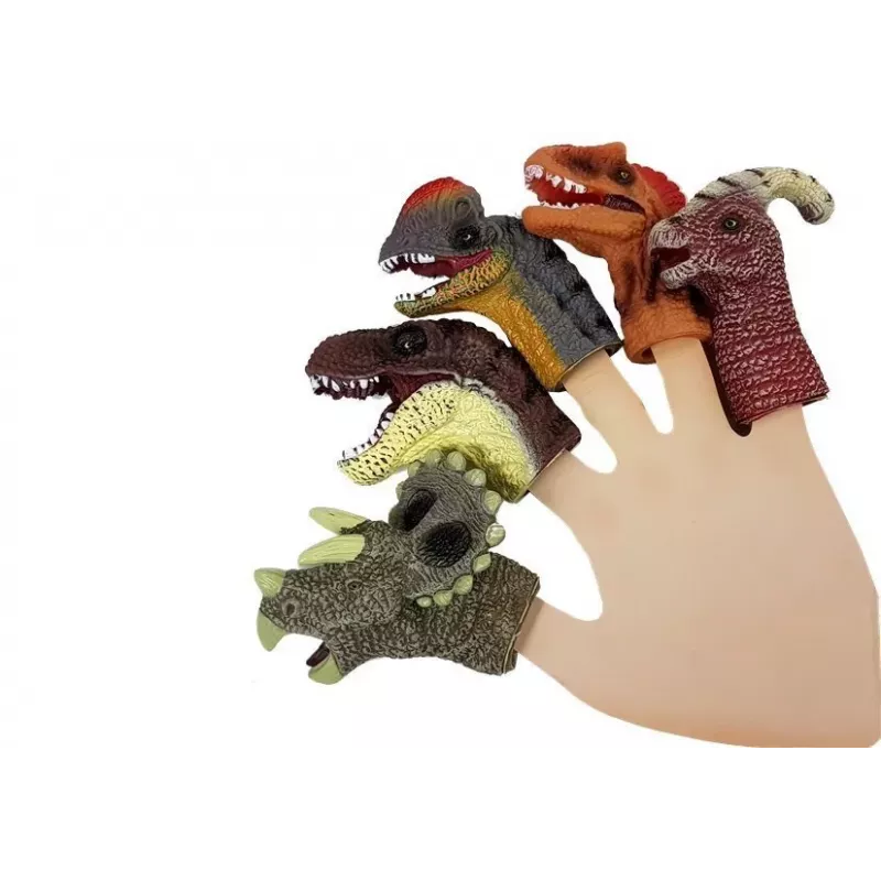 LEAN TOYS Fingerpuppen Dinosaurier 5-teilig