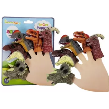LEAN TOYS Fingerpuppen Dinosaurier 5-teilig