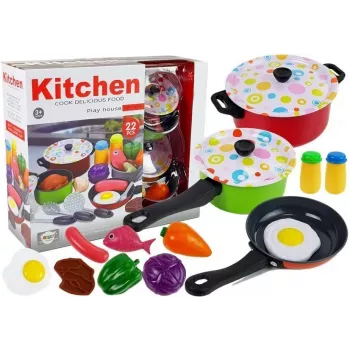 LEAN TOYS Küchenset Geschirr Kochen 22 Teile