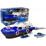 LEAN TOYS Polizei-Transportboot mit Autos, Geräuschen und Lichtern