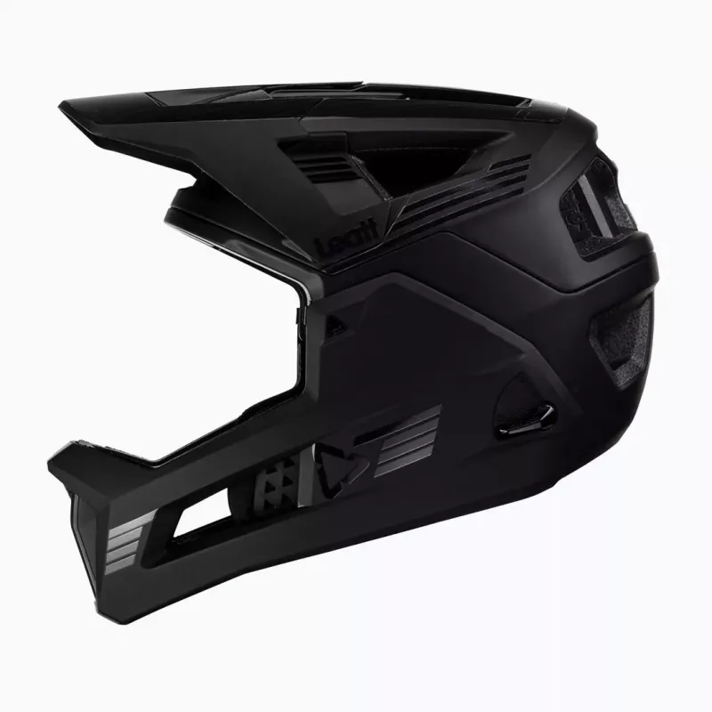 LEATT MTB Enduro 4.0 V23 Fahrradhelm mit abnehmbarem Kinnbügel, Größe L, Schwarz