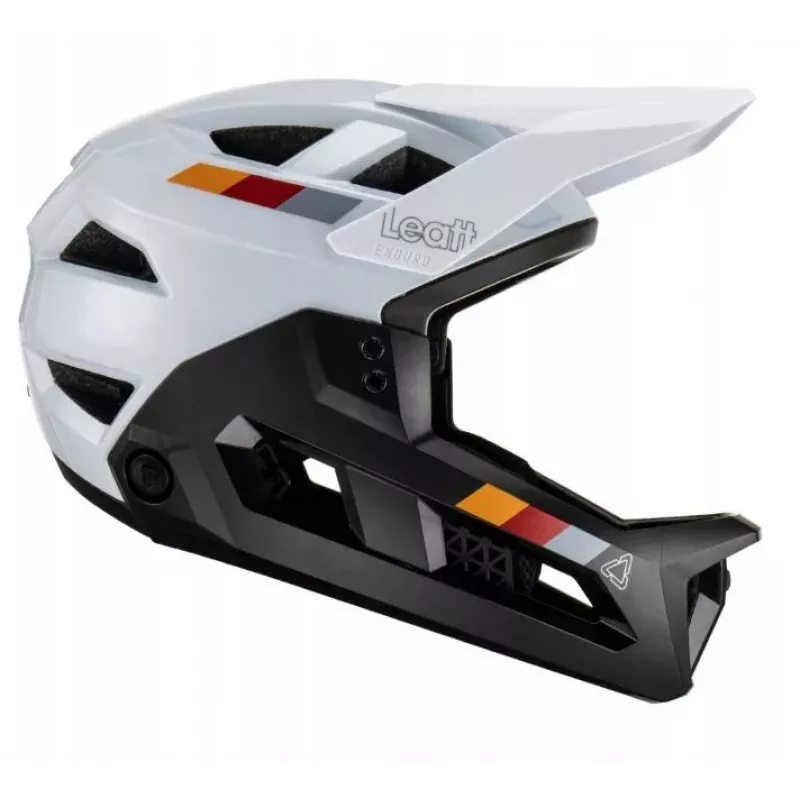 LEATT MTB Enduro 2.0 V23 Fahrradhelm mit abnehmbarem Kinnbügel, Größe L (59-63 cm), Weiß