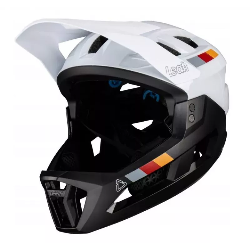 LEATT MTB Enduro 2.0 V23 Fahrradhelm mit abnehmbarem Kinnbügel, Größe L (59-63 cm), Weiß