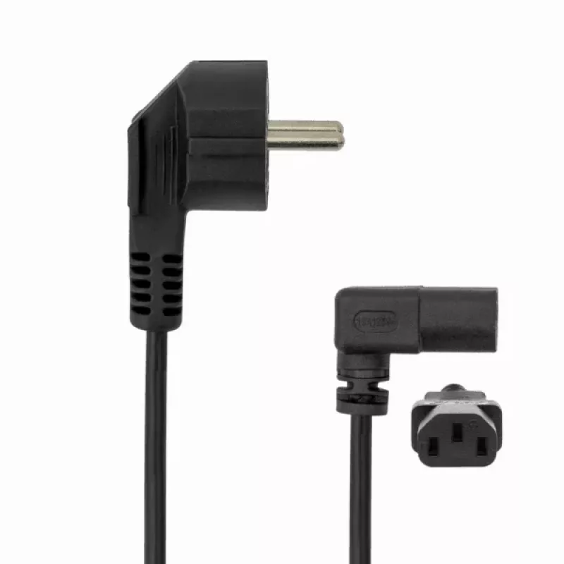 SBOX PC-Netzkabel Schuko auf IEC C13 2m Schwarz