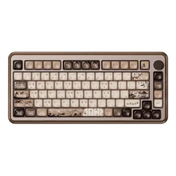 AKKO MU02 Mountain Seclusion 65% Mechanische Tastatur - Multi-Mode (Bluetooth/2,4GHz/Kabel) mit Akko CS Jelly White Switches, RGB, PBT ASA Keycaps, 68 Tasten