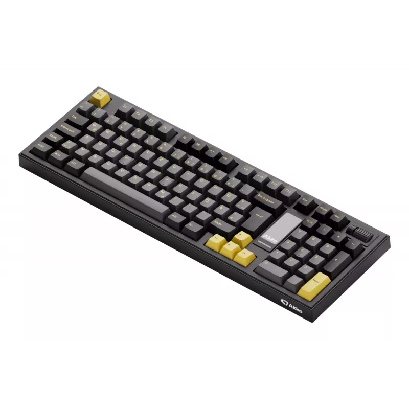 AKKO 5098B Mechanische Tastatur, 98 Tasten, Schwarz & Gold, Hot-Swappable, RGB, Triple Mode (USB-C/2.4GHz/Bluetooth 5.0), Akko CS Jelly White Lineare Switches, PBT ASA Keycaps, 3000mAh