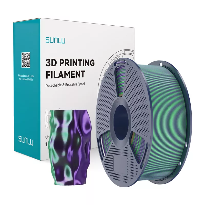 SUNLU PLA+ Silk Dual Color Filament 1,75 mm Grün & Lila 1 kg
