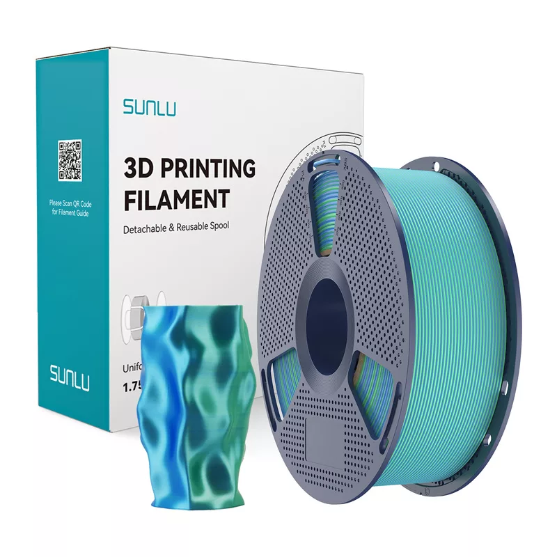 SUNLU PLA+ Silk Dual Color Filament 1,75mm Blau-Grün 1kg