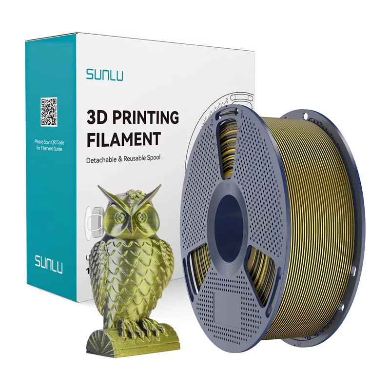 SUNLU PLA+ Silk Dual Color Filament 1,75mm Schwarz und Gold 1kg