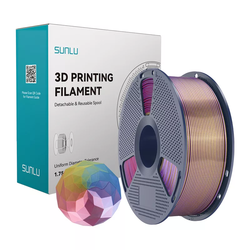 SUNLU PLA+ Silk Forth-Color Filament 1.75mm Blau-Lila-Rot-Gold 1kg