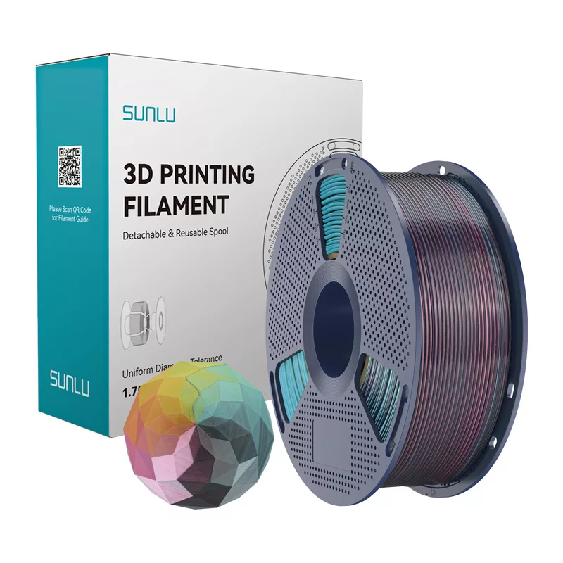 SUNLU PLA+ Silk Forth-Color Filament (Rot-Gelb-Grün-Schwarz) 1,75 mm 1 kg