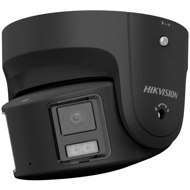 Hikvision DS-2CD2387G2P-LSU/SL(4mm)(C)/BLACK 8MP AcuSense Turret IP Kamera mit Weißlicht, Blitzlicht, akustischer Warnung, integriertem Mikrofon/Lautsprecher, PoE