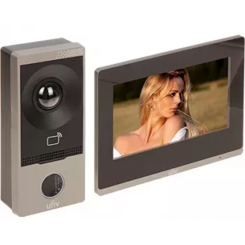 Uniview KIT/201S/372S 2-Draht Video-Türsprechanlagen-Set mit 7-Zoll-Touchscreen-Innenstation und 2MP-Außenstation