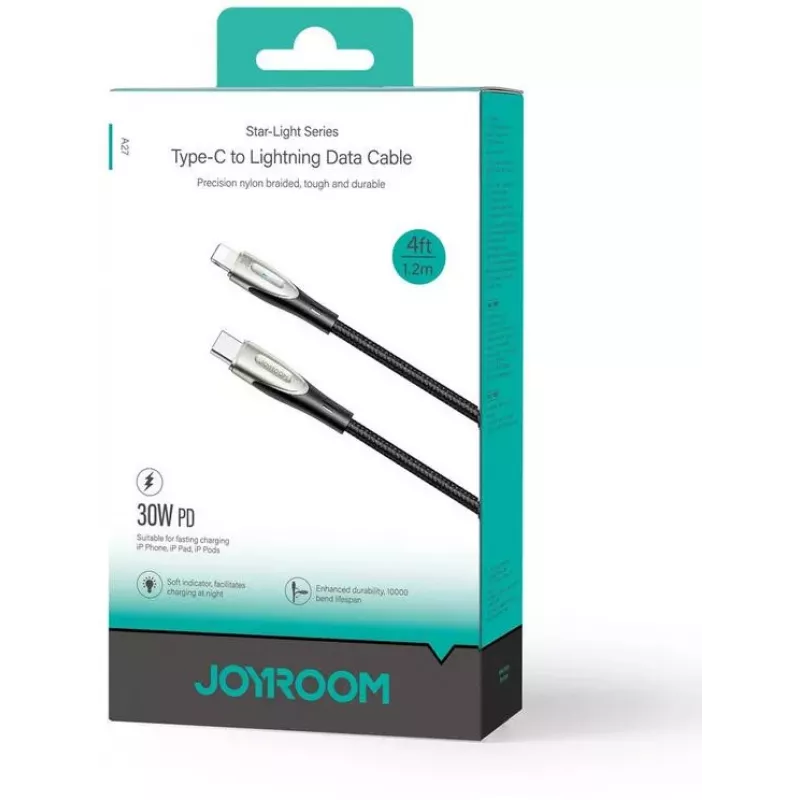 Joyroom Star-Light Series SA27-CL3 USB-C auf Lightning Kabel 30W 1,2m Schwarz
