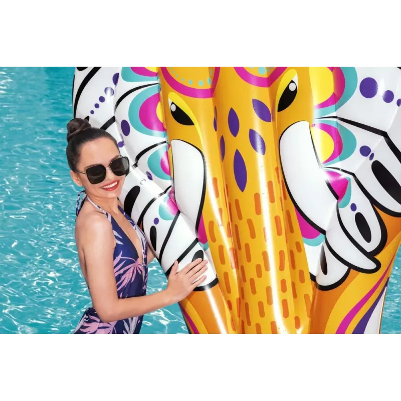 Bestway 43491 Luftmatratze zum Schwimmen 183 x 153 cm aufblasbare schwimmende Insel mit Getränkehaltern