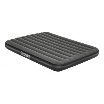Bestway Pavillo Inflatable Airbed Queen 203x152x25 cm mit integrierter Fußpumpe, geflockter Oberseite, Coil-Beam-Konstruktion, Grau/Blau