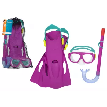 Bestway Tauchset Maske, Schnorchel, Flossen Pink 25019