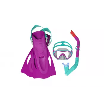 Bestway 25046 Junior Schnorchelset Pink Maske, Flossen, Schnorchel für Kinder 3-6 Jahre