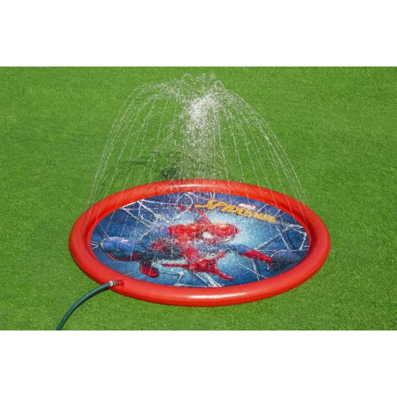 Bestway aufblasbare Planschmatte mit Springbrunnen Spider-Man 165 cm