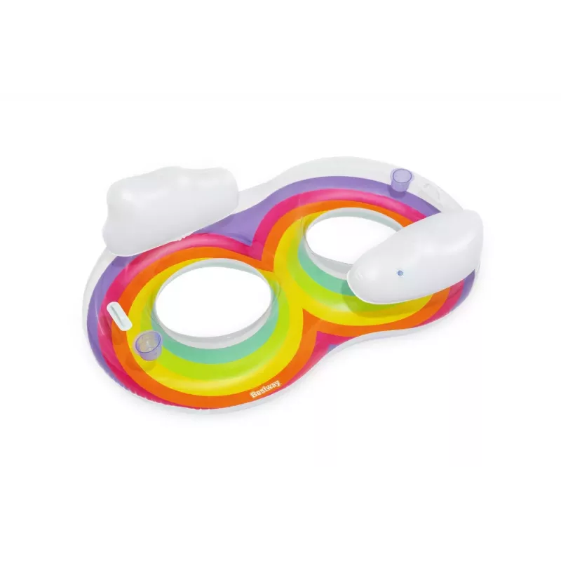 Doppelter aufblasbarer Schwimmring 186 x 116 cm Regenbogen Bestway 43648