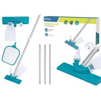 Bestway Flowclear Pool Cleaning Kit 58013 - Saugkopf, Skimmernetz, Bürste, Aluminiumstange