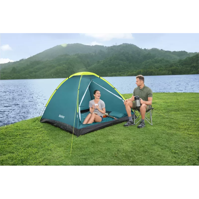 Bestway 68084 Tourist Tent 145 x 205 x 100 cm Doppelkuppelzelt 2 Personen Grün/Grau