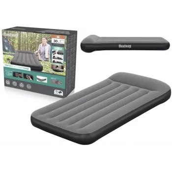 Bestway Tritech Aufblasbare Luftmatratze 99 x 188 x 30 cm Einzel Grau mit eingebauter elektrischer Pumpe