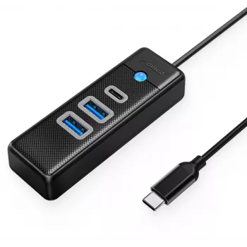 ORICO USB-C auf 2x USB 3.0 + USB-C Hub, 5 Gbit/s, 0,15 m, Schwarz