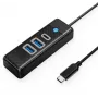 ORICO USB-C auf 2x USB 3.0 + USB-C Hub, 5 Gbit/s, 0,15 m, Schwarz