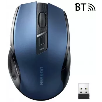 Ugreen MU006 Kabellose Optische Maus 2.4GHz / Bluetooth 5.0 4000 DPI - Blau