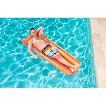 Bestway 44013 Aufblasbare Luftmatratze zum Schwimmen, Orange, 183 x 76 cm