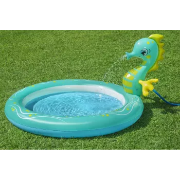Bestway 53114 Aufblasbares Aquarium-Wasserspielcenter mit Rutsche, 239 x 206 x 86 cm