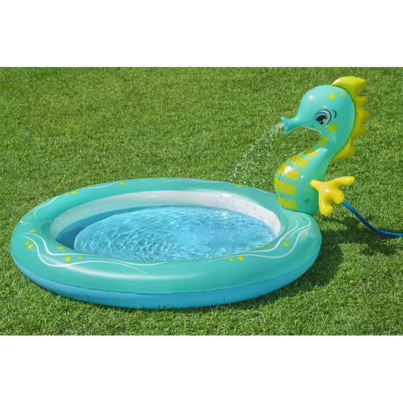 Bestway 53114 Aufblasbares Aquarium-Wasserspielcenter mit Rutsche, 239 x 206 x 86 cm