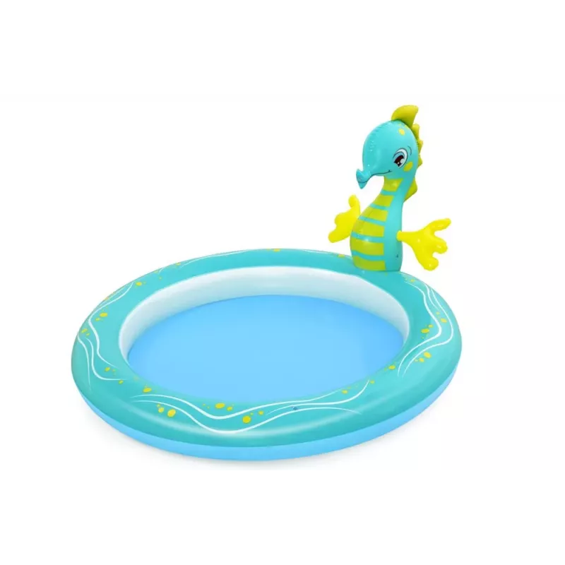 Bestway 53114 Aufblasbares Aquarium-Wasserspielcenter mit Rutsche, 239 x 206 x 86 cm