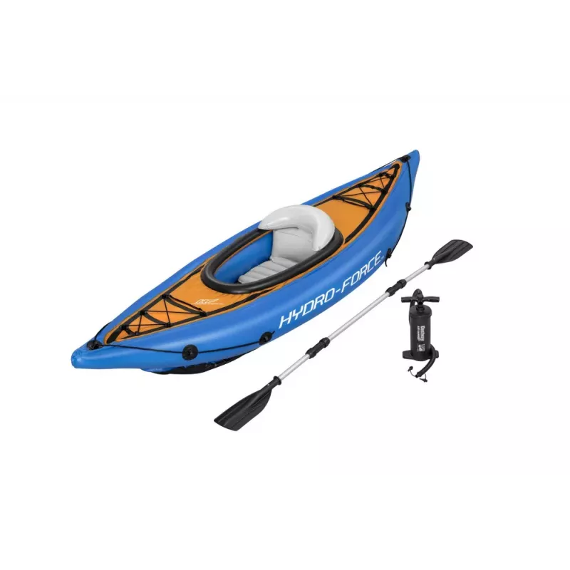 Bestway Hydro-Force Kayak 275 x 81 cm aufblasbares Kajak mit Aluminiumpaddel und Handpumpe