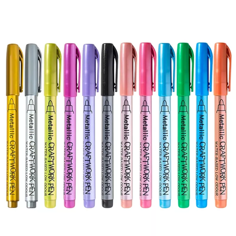 LEAN Set Metallic Nylon Dekorative Farbmarker 12 Stk.
