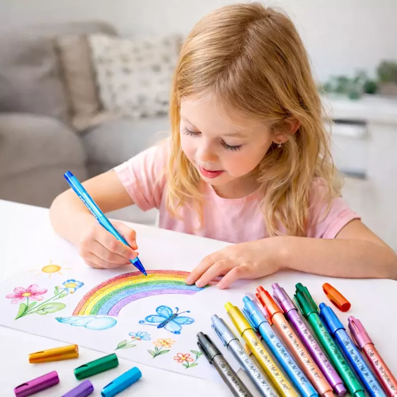LEAN Set Metallic Nylon Dekorative Farbmarker 12 Stk.