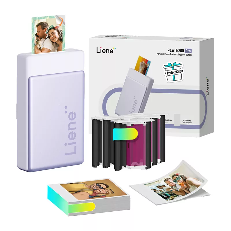 Liene Pearl N200 Pro 2x3 Tragbarer Fotodrucker Kit (Lila)