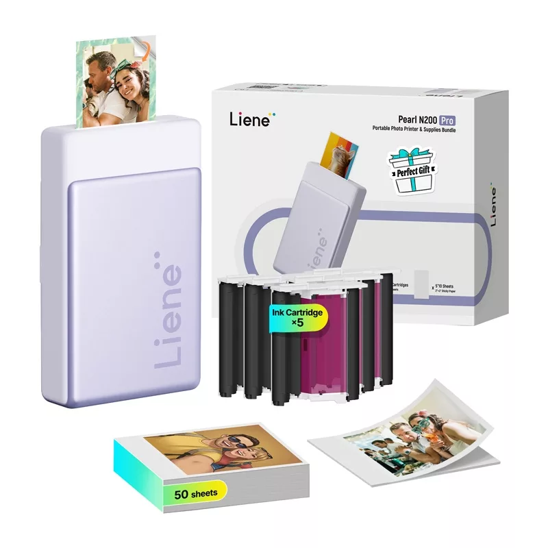 LIENE Pearl N200 Pro 2x3 Tragbarer Fotodrucker (Lila)