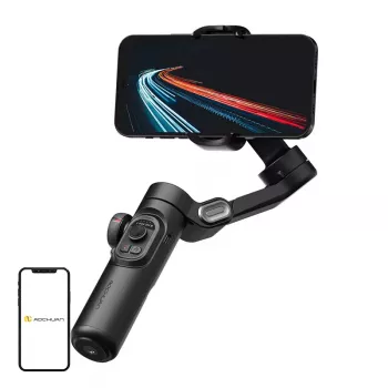 AOCHUAN XE Standard Gimbal (Schwarz) - 3-Achsen Smartphone-Stabilisator mit Bluetooth 5.0, 2600mAh Akku, klappbares Design