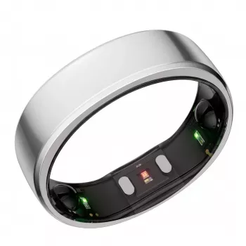 RingConn Smart Ring Gen2 für Damen und Herren - Schlaf- und Fitness-Tracking Wearable - Herzfrequenz - Future Silver Größe 7