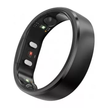 RingConn Smart Ring Gen2 für Damen und Herren - Schlaf- und Fitness-Tracking Wearable - Herzfrequenz - Matt Schwarz Größe 8
