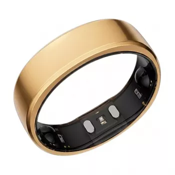 RingConn Gen2 Smart Ring – Rose Gold – Größe 9 – Schlaf- & Gesundheitsüberwachung – SpO2/Herzfrequenz/Stress – 10-12 Tage Akkulaufzeit – Schwarz/Gold (RCA-01-RG-9)