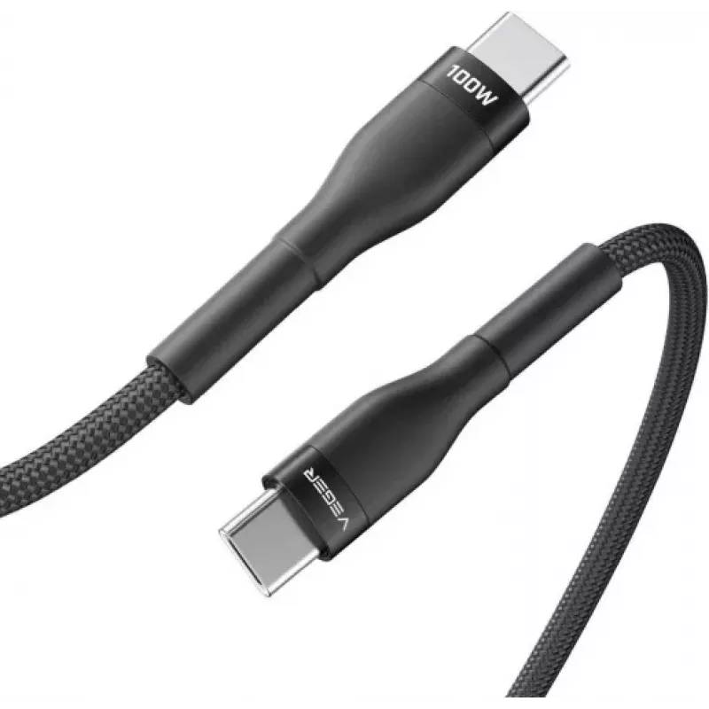 VEGER USB-C auf USB-C PD 100W Kabel 1,5m, Schwarz