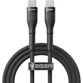 VEGER USB-C auf USB-C PD 100W Kabel 1,5m, Schwarz